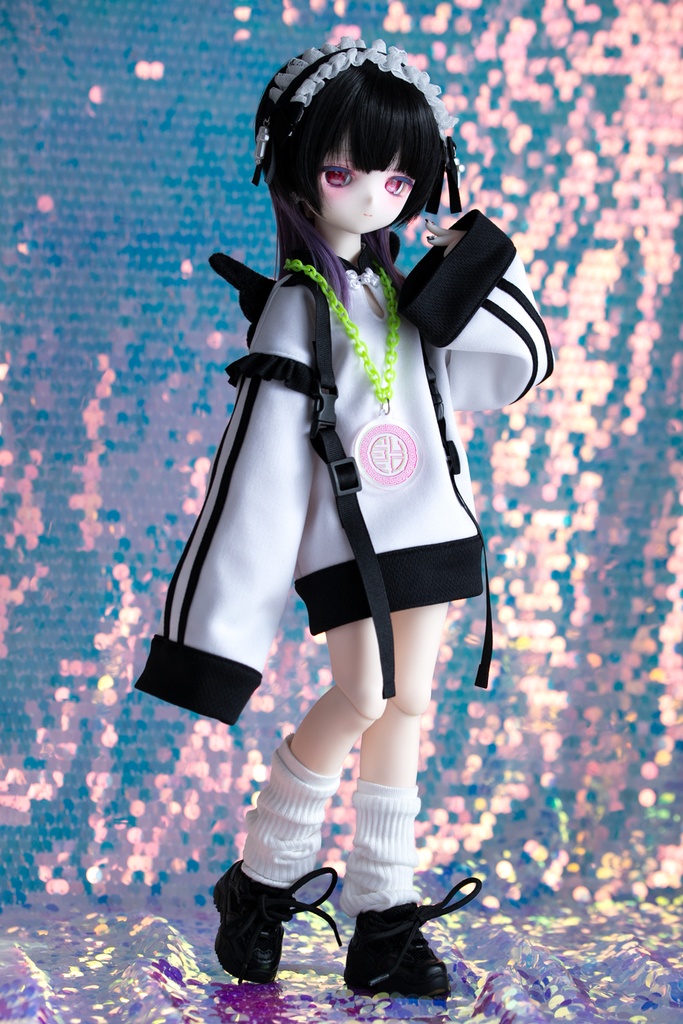 【即納】MDD服 天使チャイナセット(くろ・ぱんだ)1/4ドール服