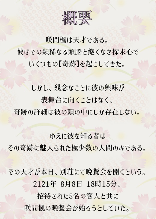 咲間楓の晩餐会【マーダーミステリーonline】