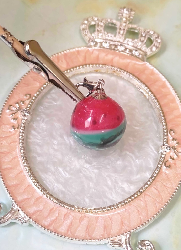 スイカ玉チャーム【金具/銀色】