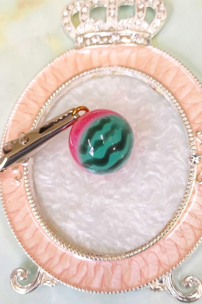 スイカ玉チャーム④【金具/金色】