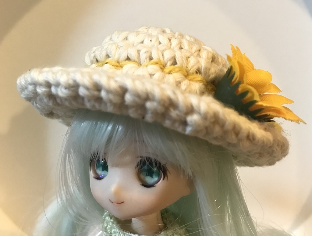 お花付き麦わら風帽子