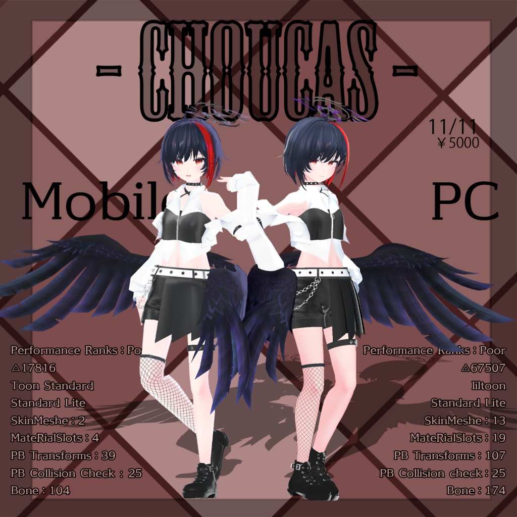 【オリジナル3Dモデル】シュカ - Choucas - #Choucas3D (7sBody)