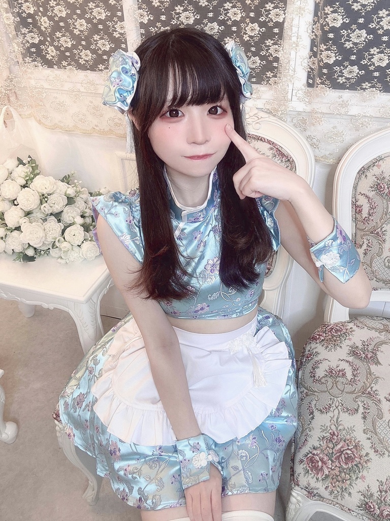 水色チャイナ衣装 ソロチェキ