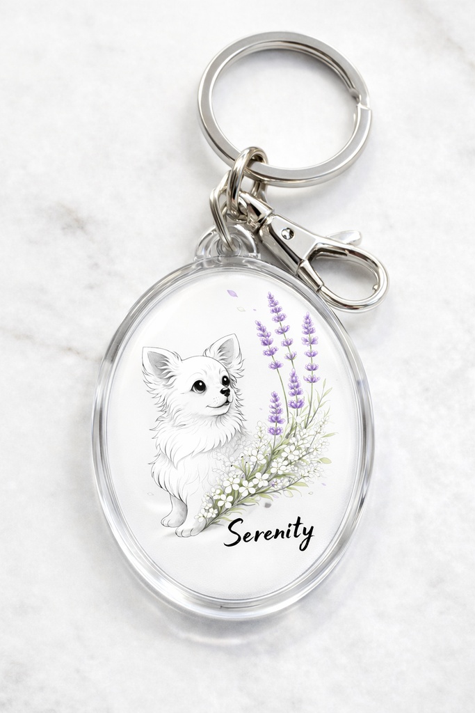 【商用利用OK】チワワ×ラベンダー「Serenity」|デジタルアート素材|A4 PNG