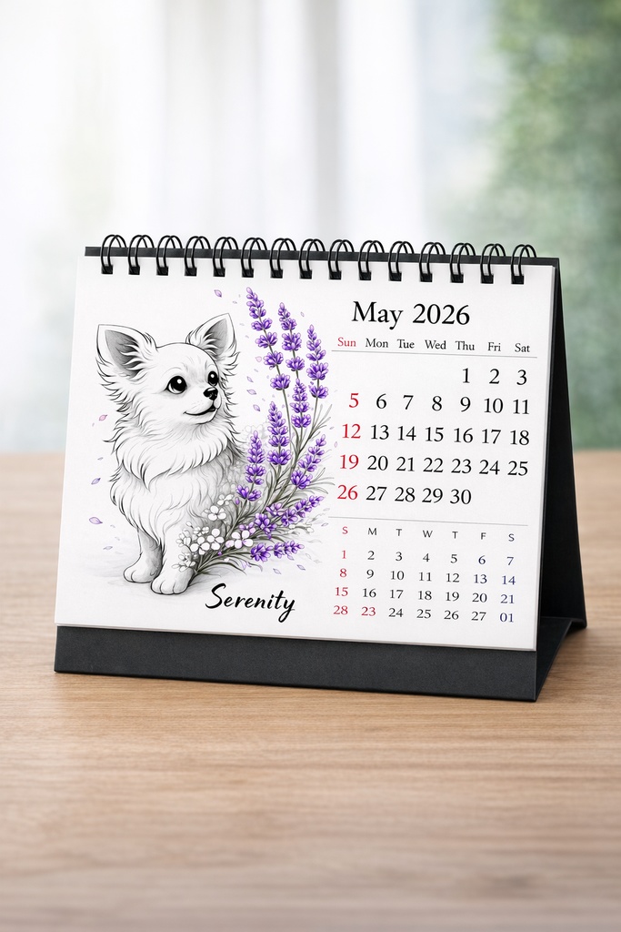 【商用利用OK】チワワ×ラベンダー「Serenity」|デジタルアート素材|A4 PNG