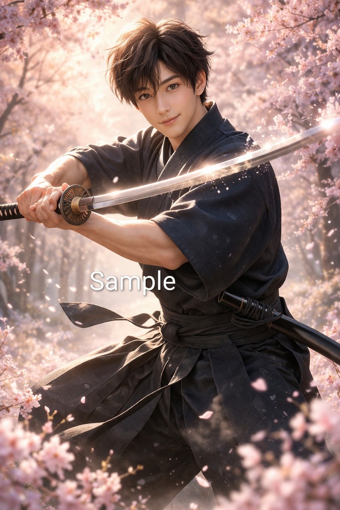 Cherry Blossom Samurai – Spring Light Illustration