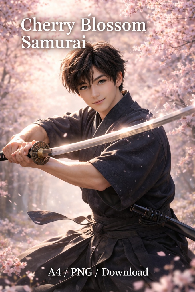 Cherry Blossom Samurai – Spring Light Illustration