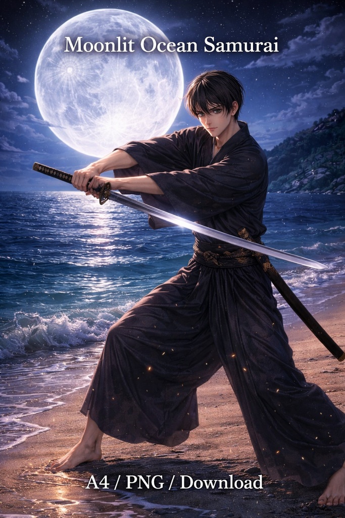 Moonlit Ocean Samurai – Tides of Silence