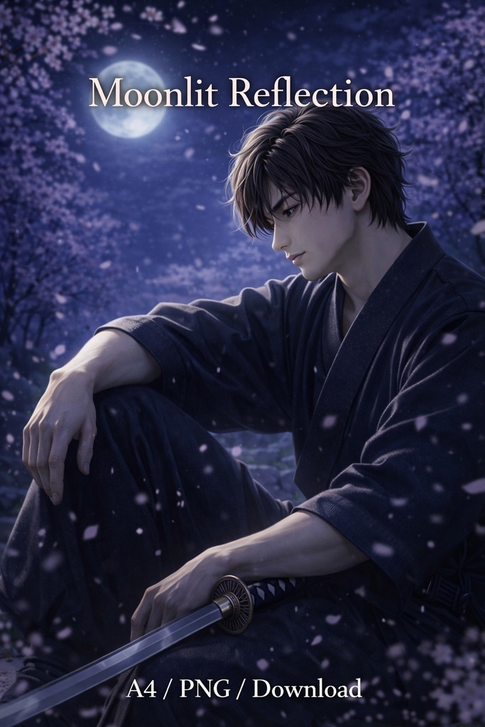 Moonlit Reflection – A Quiet Heart Beneath the Night Sky