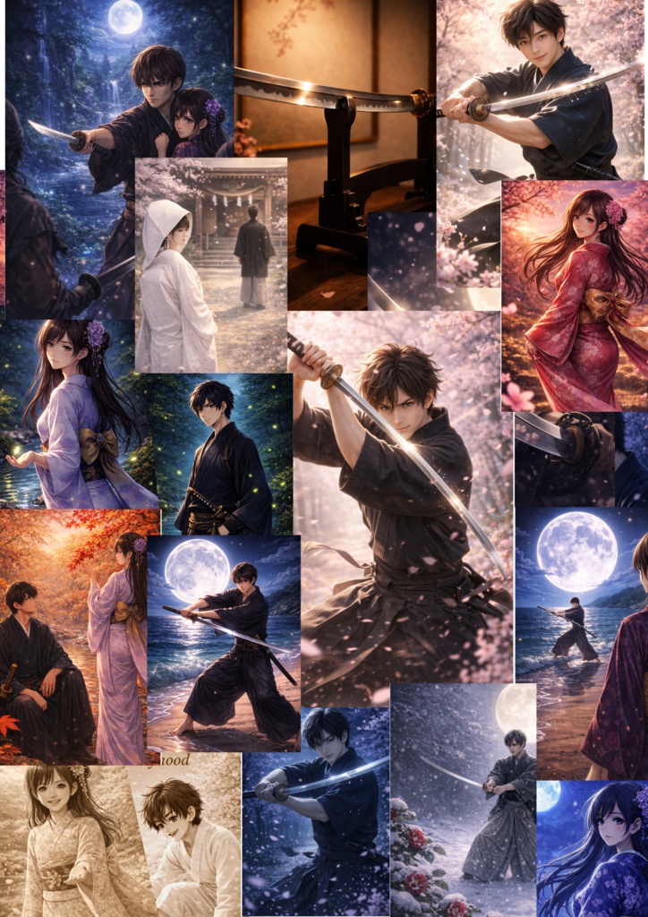 Samurai Collection – 28 Illustration Set (A4 PNG Download)