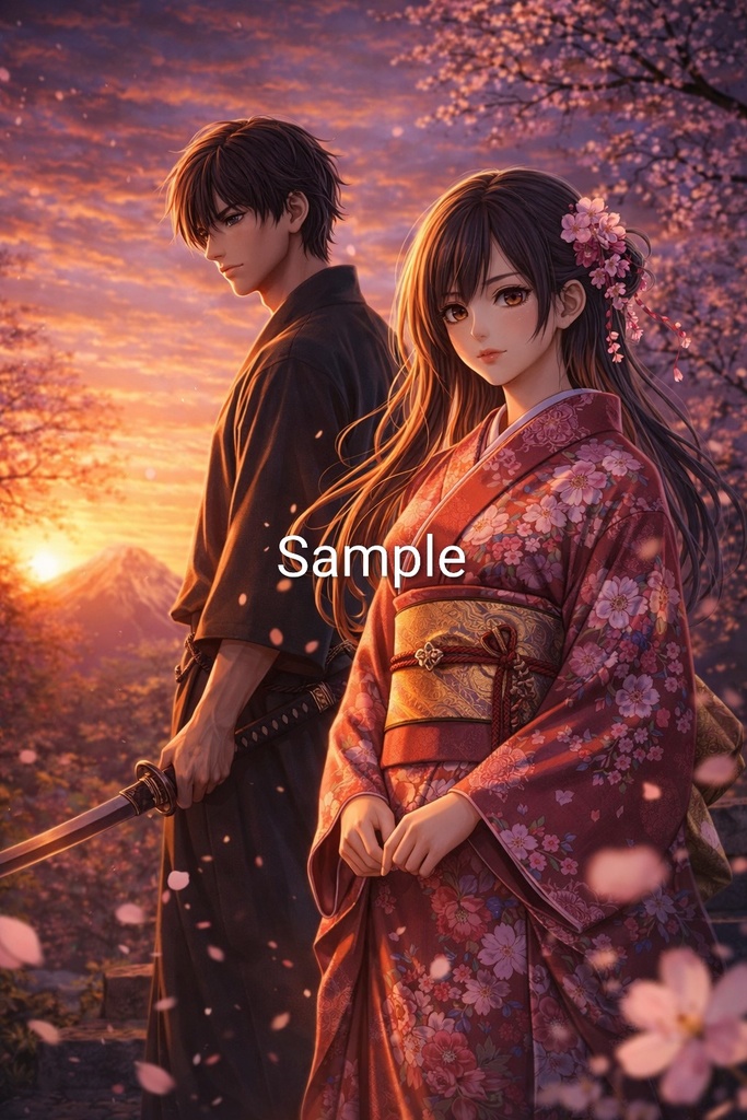 Samurai Collection – 28 Illustration Set (A4 PNG Download)