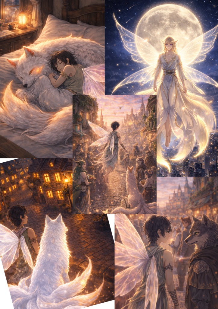 Fairies & Nine-Tailed Wolves: Fantasy Illustration Collection (26 Scenes)