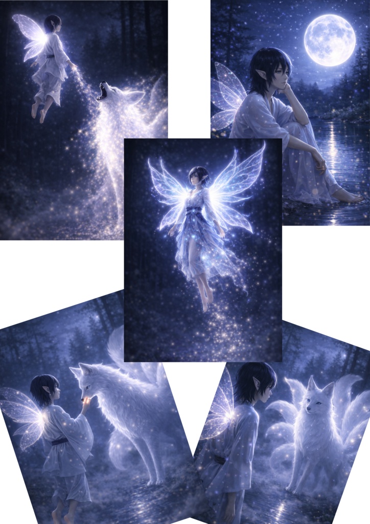 Fairies & Nine-Tailed Wolves: Fantasy Illustration Collection (26 Scenes)