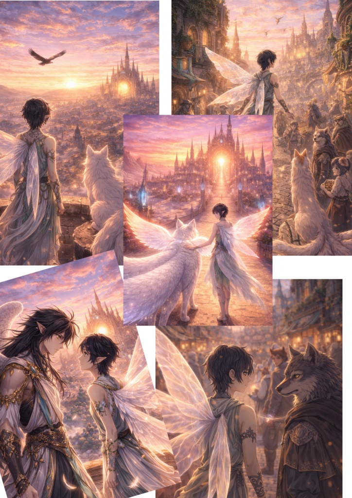 Fairies & Nine-Tailed Wolves: Fantasy Illustration Collection (26 Scenes)