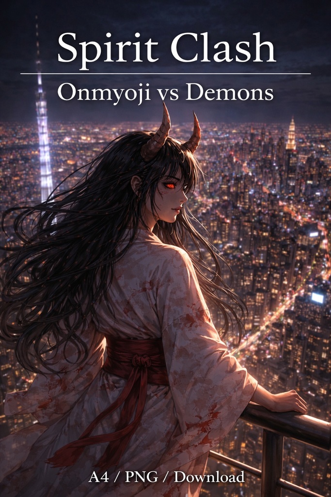 Crimson Oni – Exorcist Clash Onmyoji vs Demon Battle Illustration20Scene