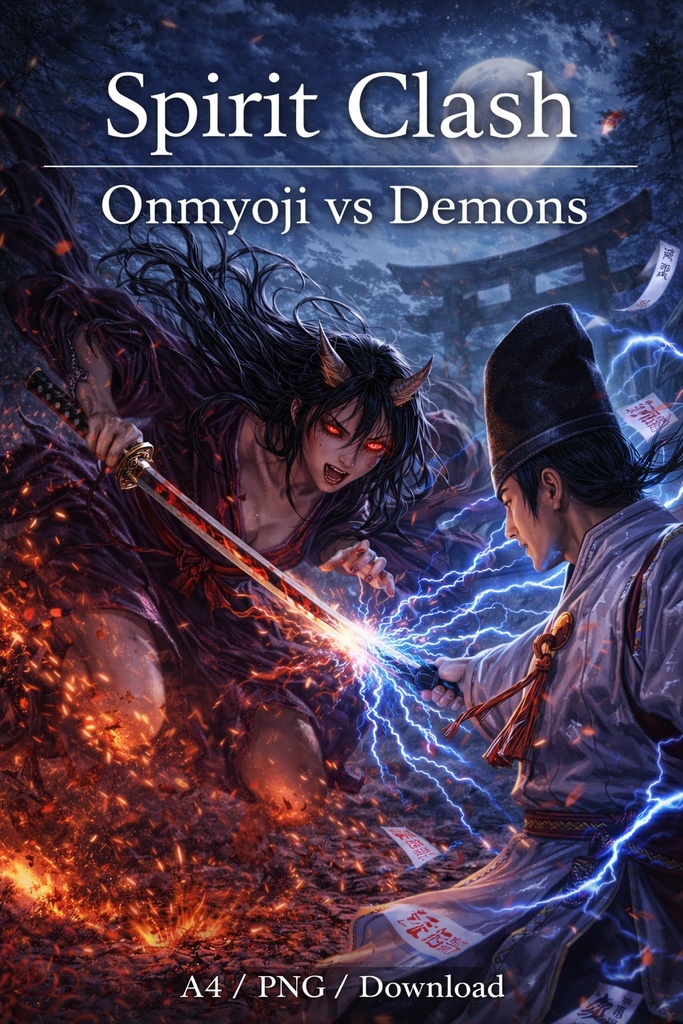 Crimson Oni – Exorcist Clash Onmyoji vs Demon Battle Illustration20Scene
