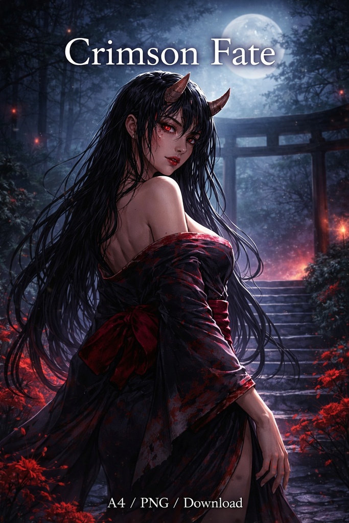 Crimson Oni – Exorcist Clash Onmyoji vs Demon Battle Illustration20Scene