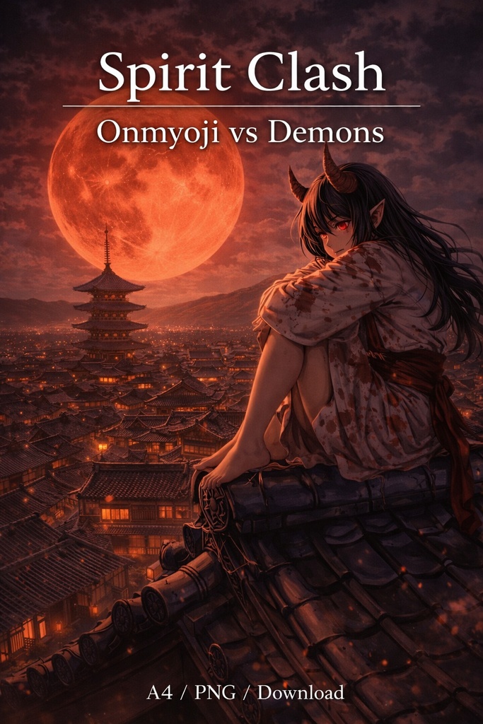 Crimson Oni – Exorcist Clash Onmyoji vs Demon Battle Illustration20Scene