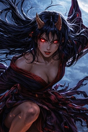 Crimson Oni – Exorcist Clash Onmyoji vs Demon Battle Illustration20Scene