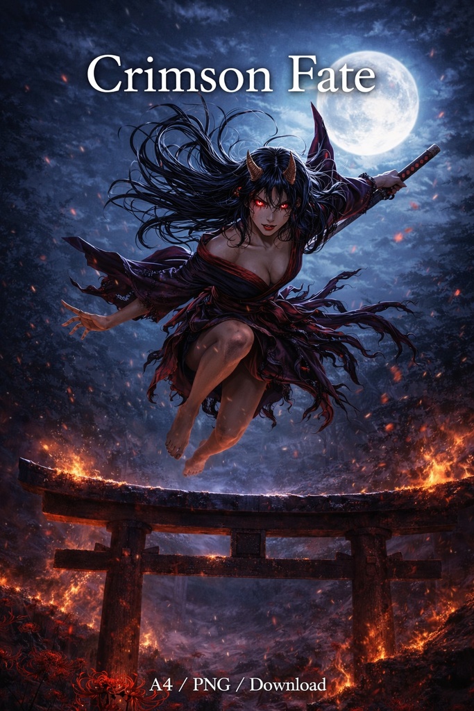 Crimson Oni – Exorcist Clash Onmyoji vs Demon Battle Illustration20Scene