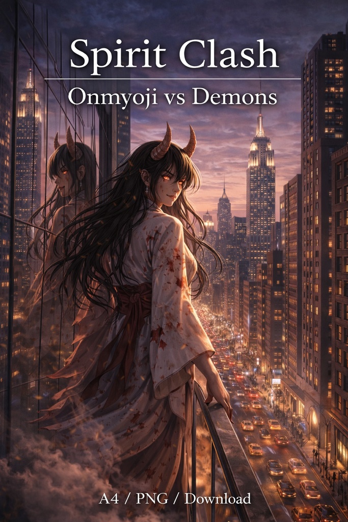 Crimson Oni – Exorcist Clash Onmyoji vs Demon Battle Illustration20Scene