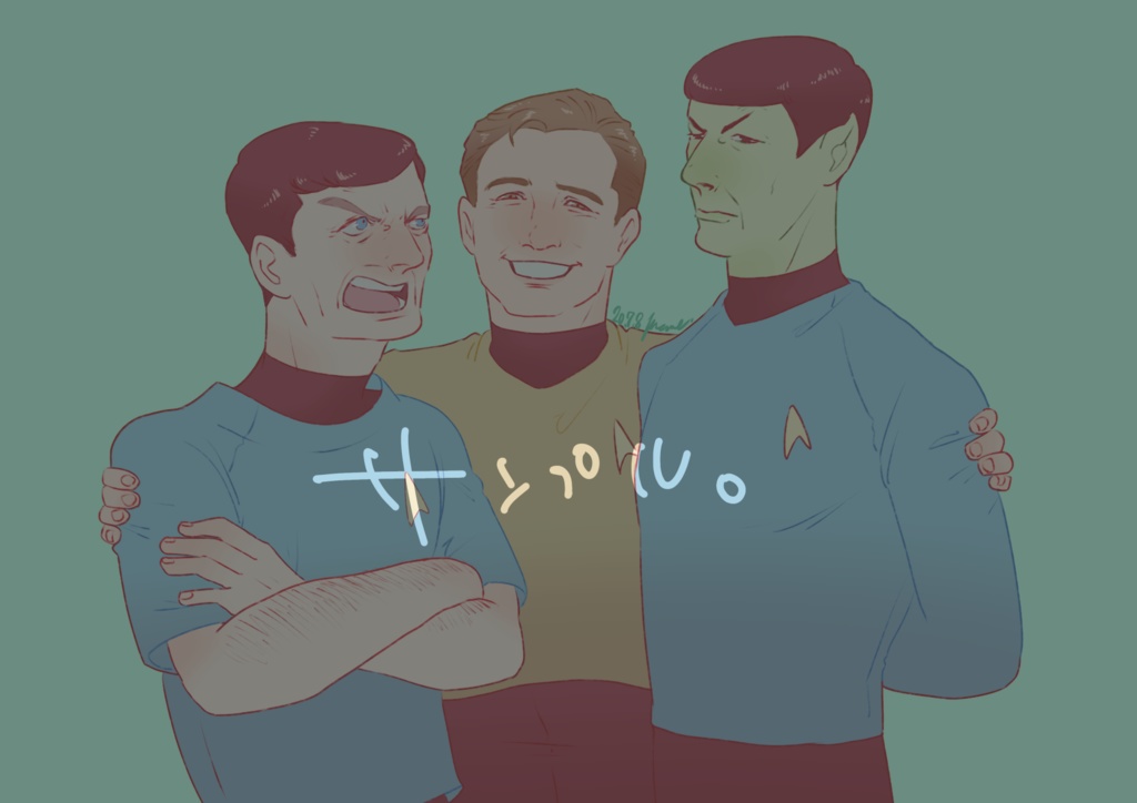 STARTREKtosゴールデントリオTシャツ 白