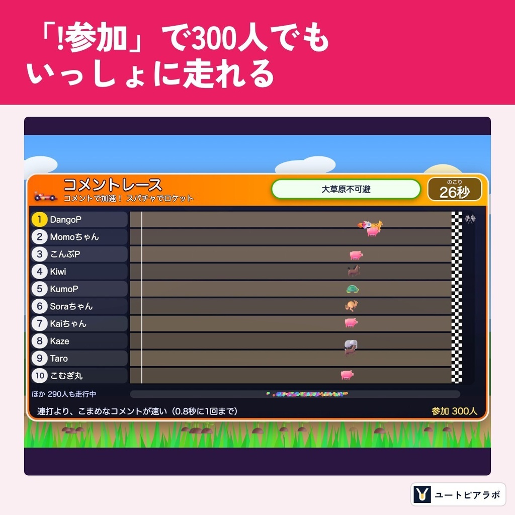 【わんコメ用】コメまつり|コメントで遊べるミニゲーム6本入り(レース・クイズ・投票・抽選)【無料体験版あり】