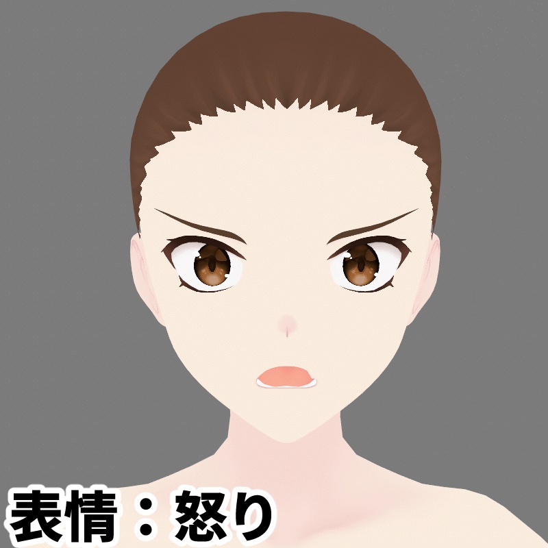 無料:VRoid用とにかくクセのない素体(つり目)