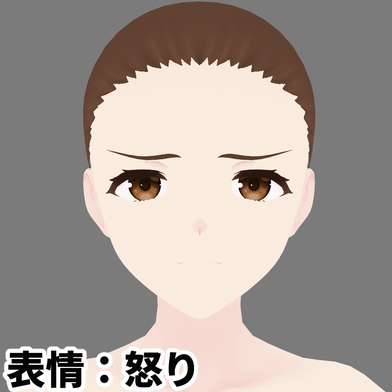 無料:VRoid用とにかくクセのない素体(たれ目)