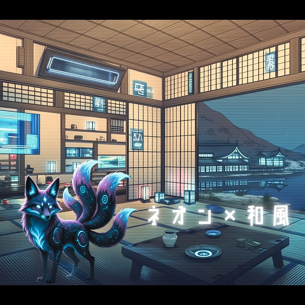 和サイバー配信背景素材|VTuber・配信者向け お試しセット Part2