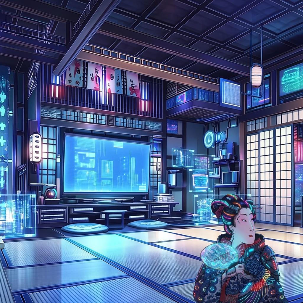 和サイバー配信背景素材|VTuber・配信者向け お試しセット Part4