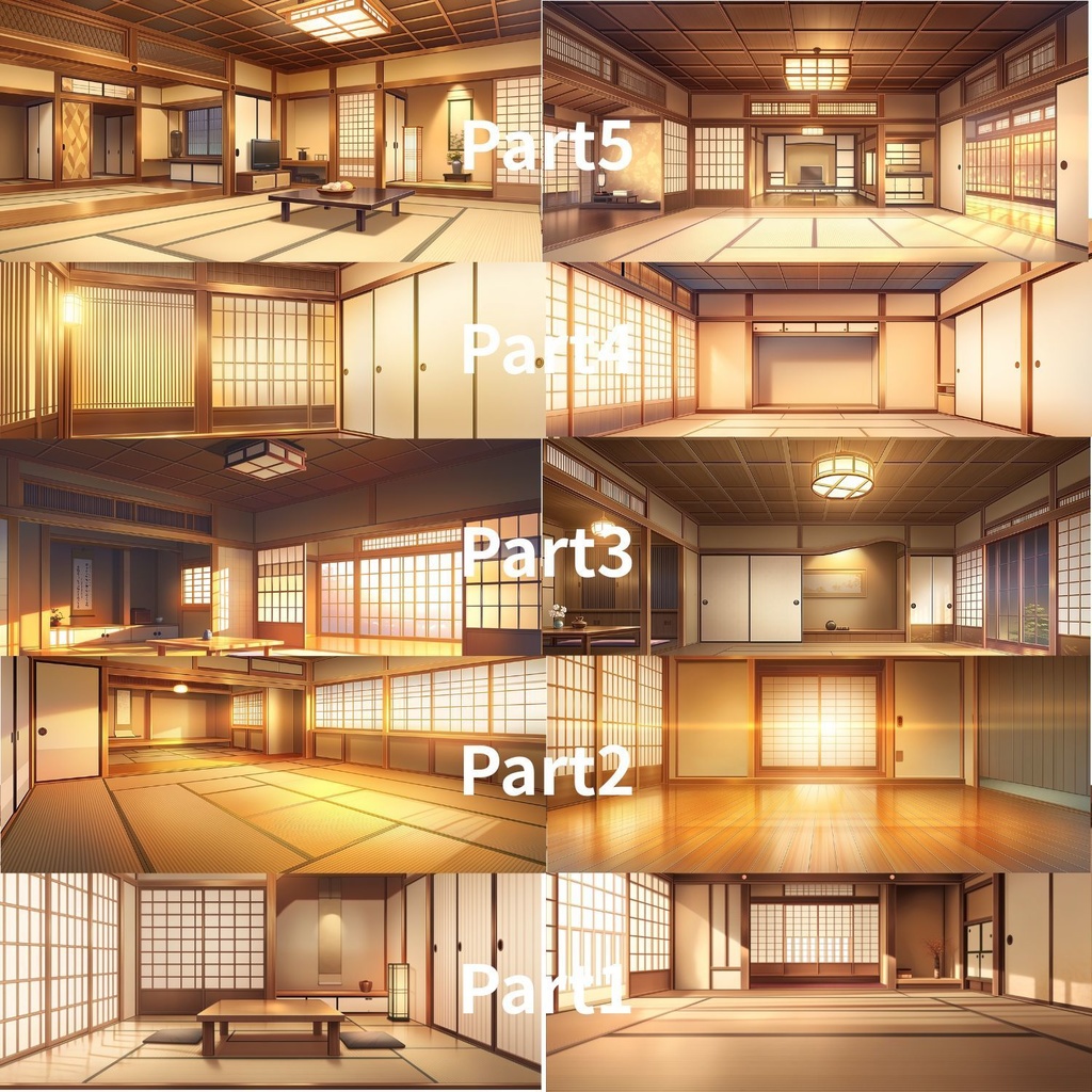 VTuber雑談・待機画面用 背景素材(和モダン)10枚セット