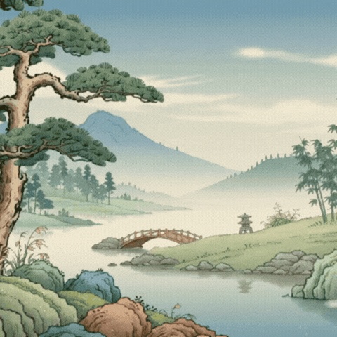 浮世絵3Dシネマループ動画素材3本セット｜4K対応｜和風背景・Vtuber・MV制作向け