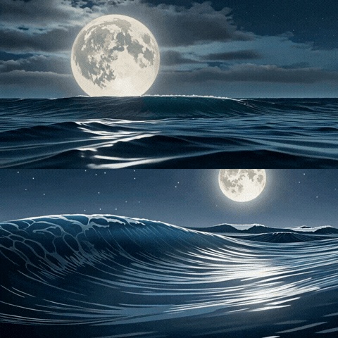 波バージョン 3Dシネマ動画素材3本セット|4K対応|和風背景・Vtuber・MV制作向け