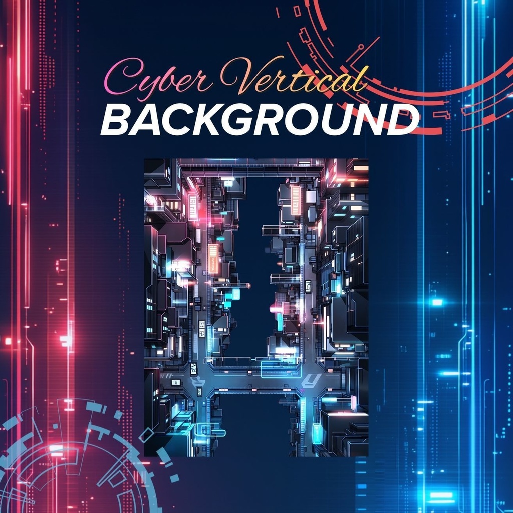 縦動画用 和サイバー背景素材（9:16）10枚セット