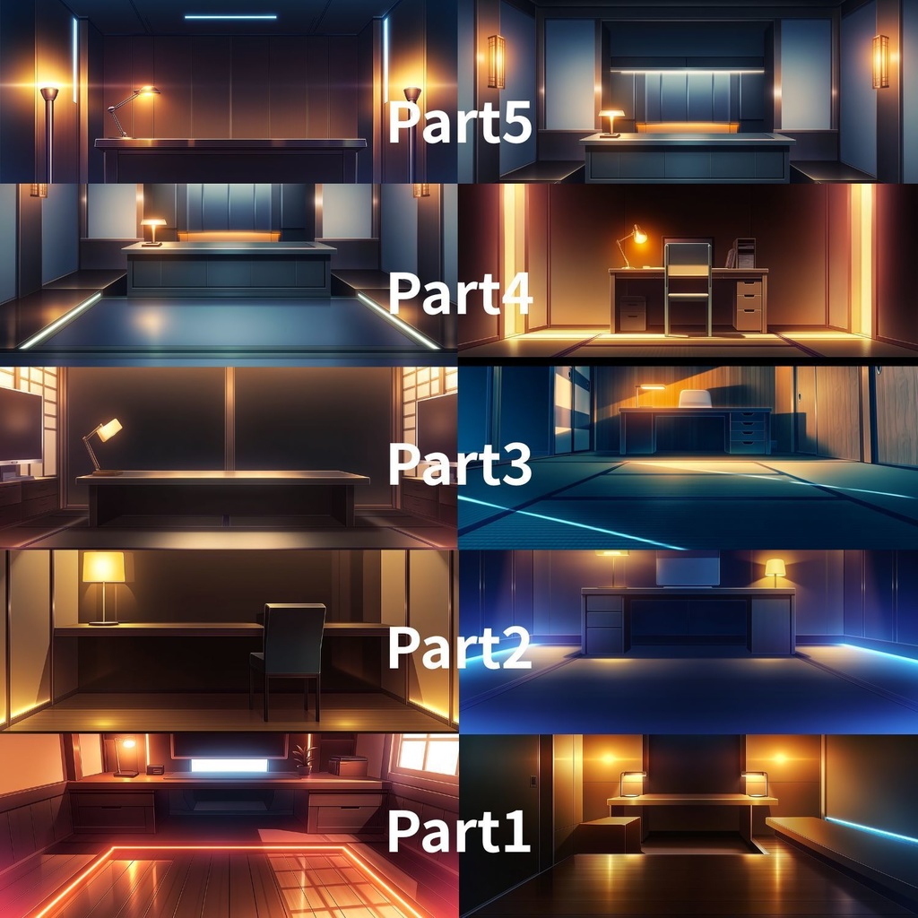 【配信背景素材】和×電脳作業部屋|VTuber用