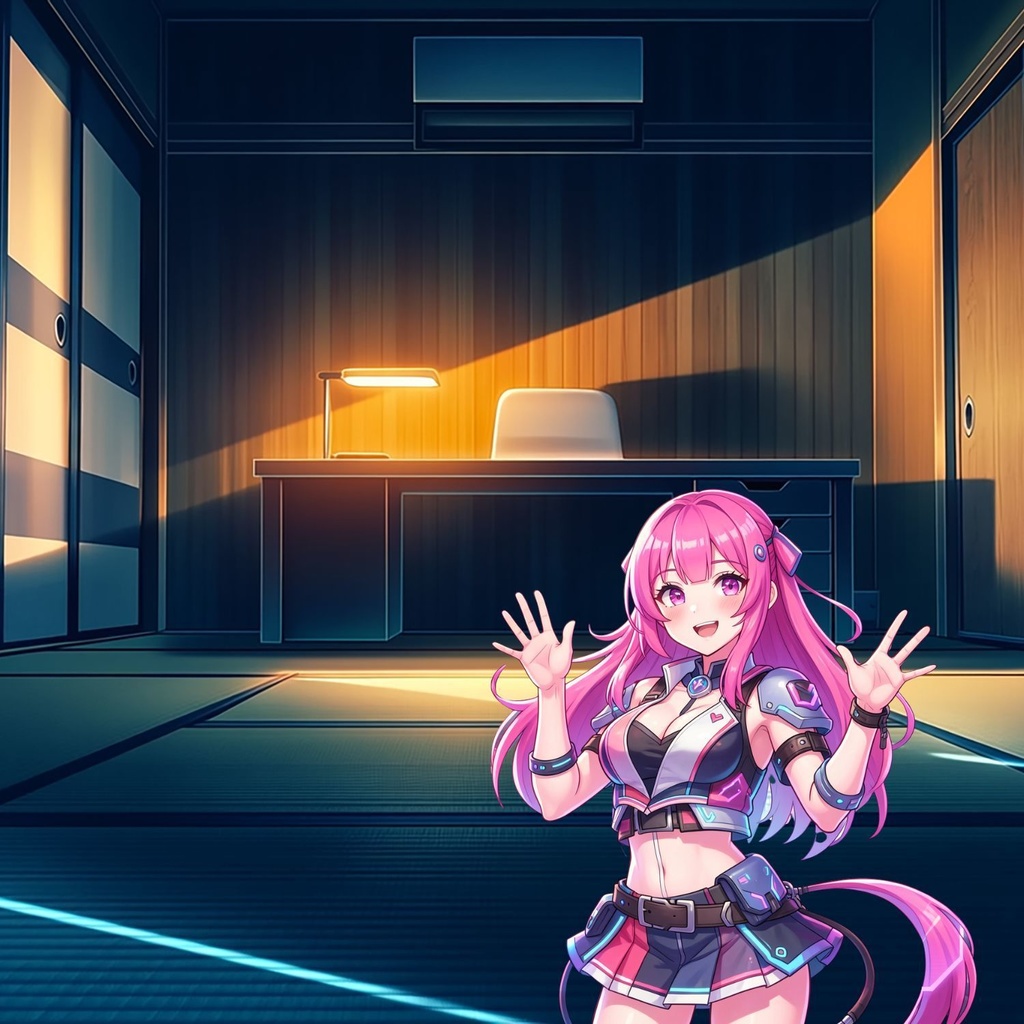 【配信背景素材】和×電脳作業部屋|VTuber用