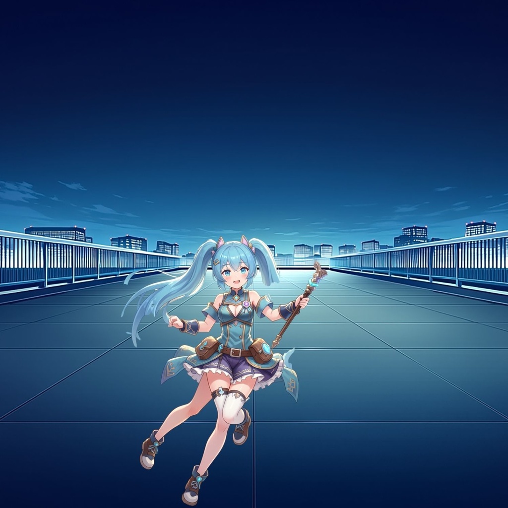 【配信背景素材】深夜の屋上トーク背景(商用可)