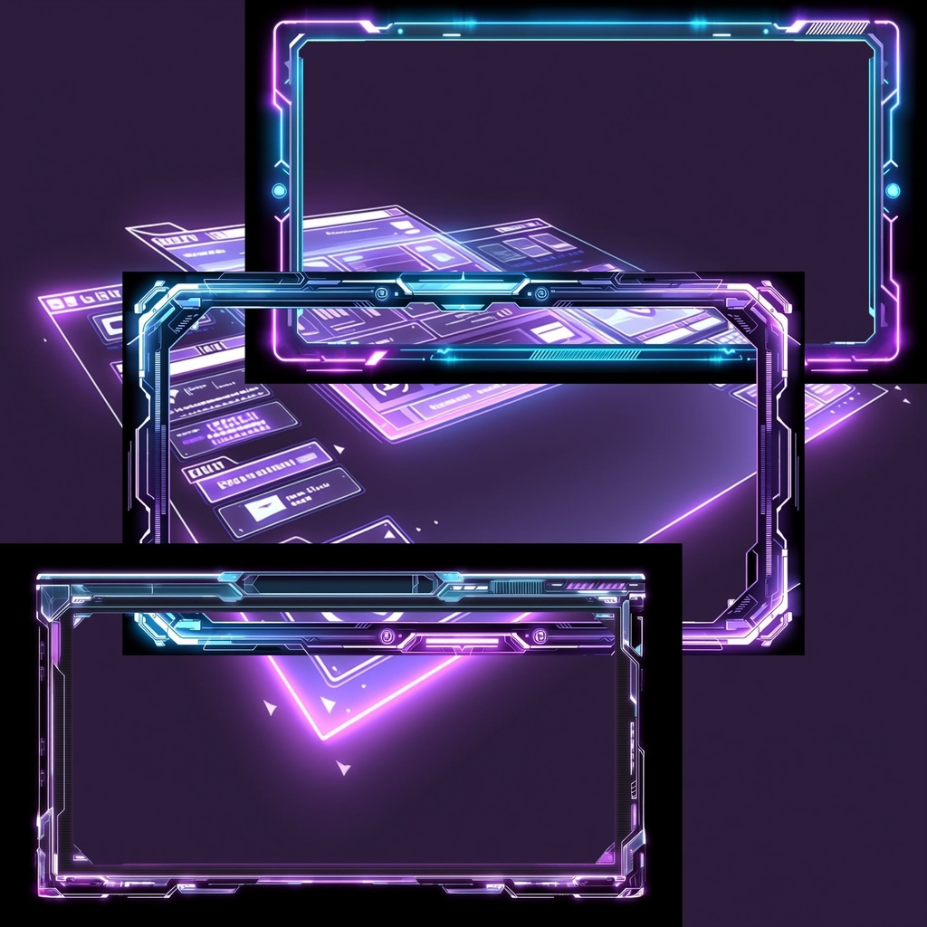 【VTuber配信画面素材】サイバーネオン配信オーバーレイ|OBS| Twitch対応