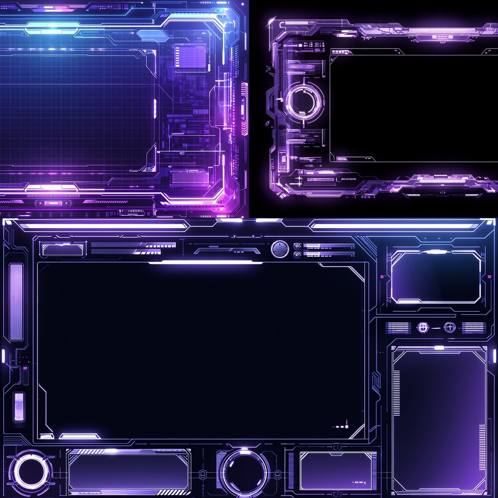 【VTuber配信画面素材】サイバーネオン配信オーバーレイ|OBS| Twitch対応