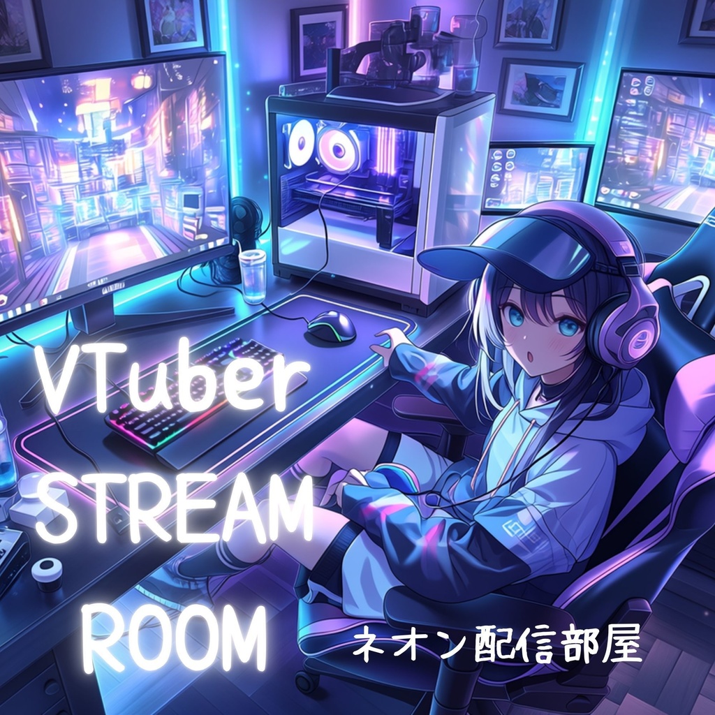 【VTuber配信背景】Gaming Command Center｜ネオン配信部屋｜OBS対応