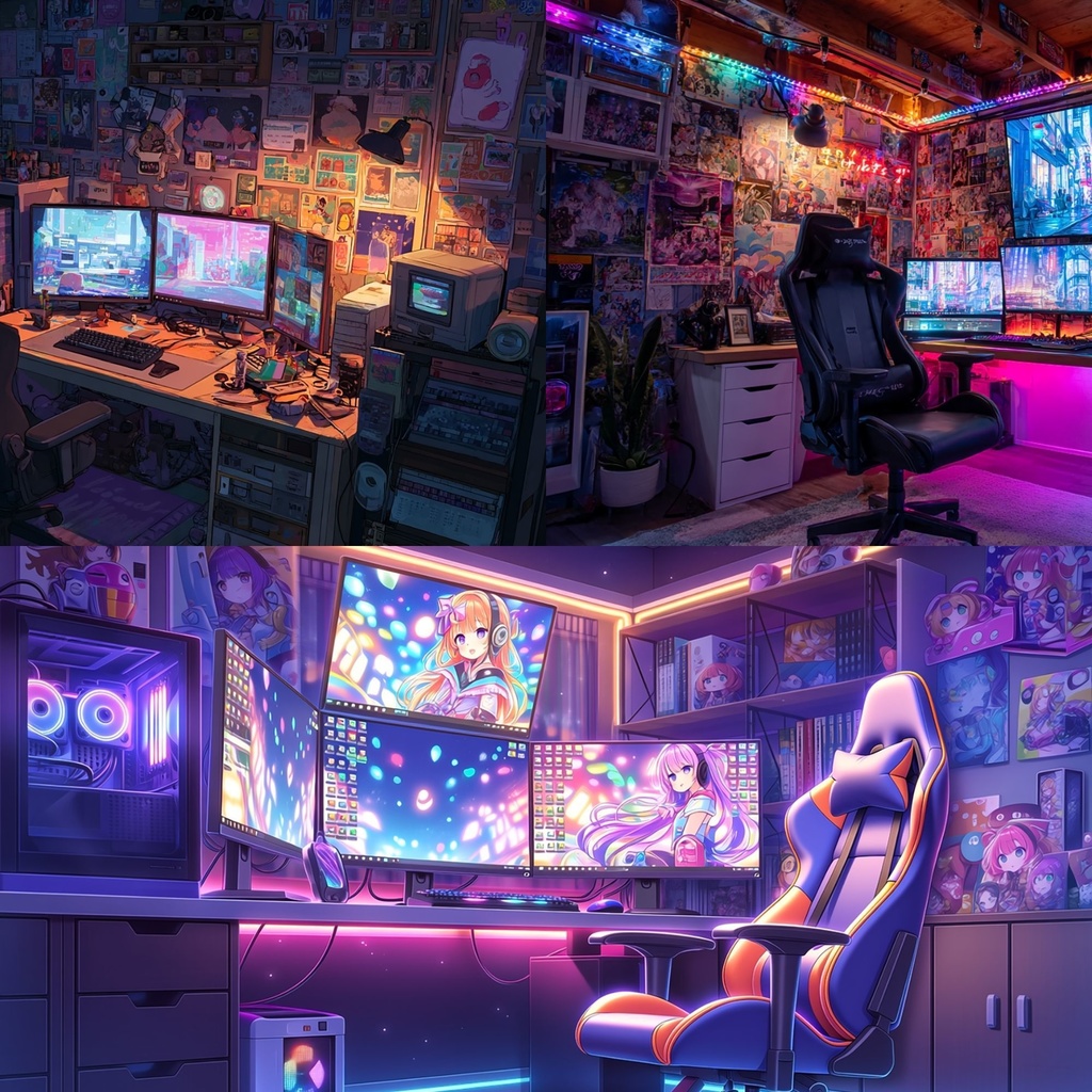 【VTuber配信背景】Retro Game Room|ネオン配信部屋|OBS対応 Part2