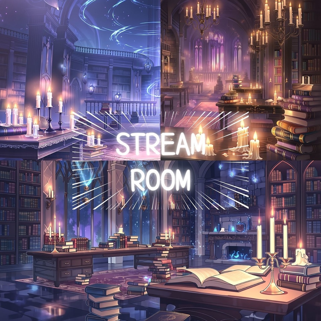 【VTuber配信背景】fantasy streaming room/ 配信素材 / OBS対応 / 16:9
