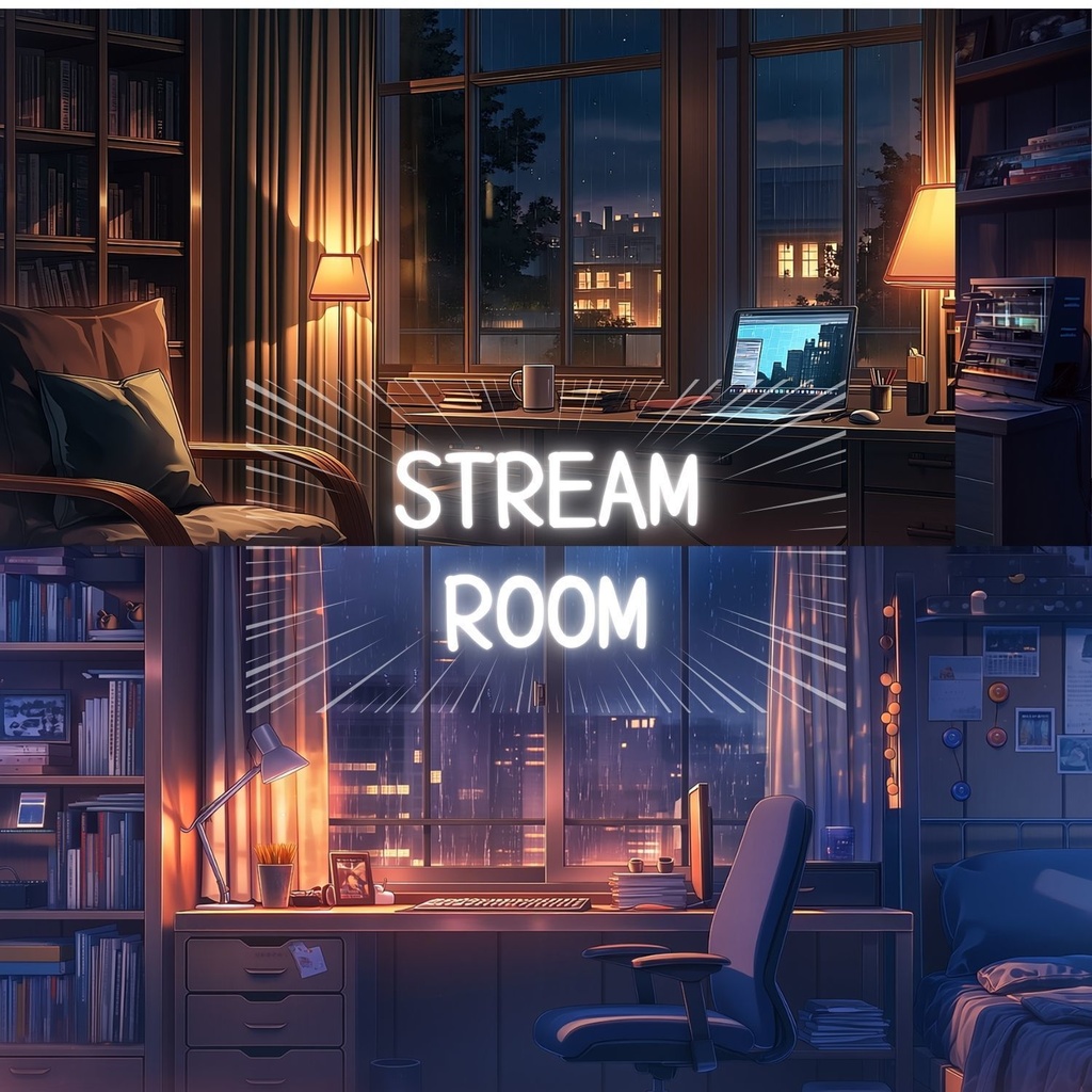 【VTuber配信背景】cozy streaming room/ 配信素材 / OBS対応 / 16:9