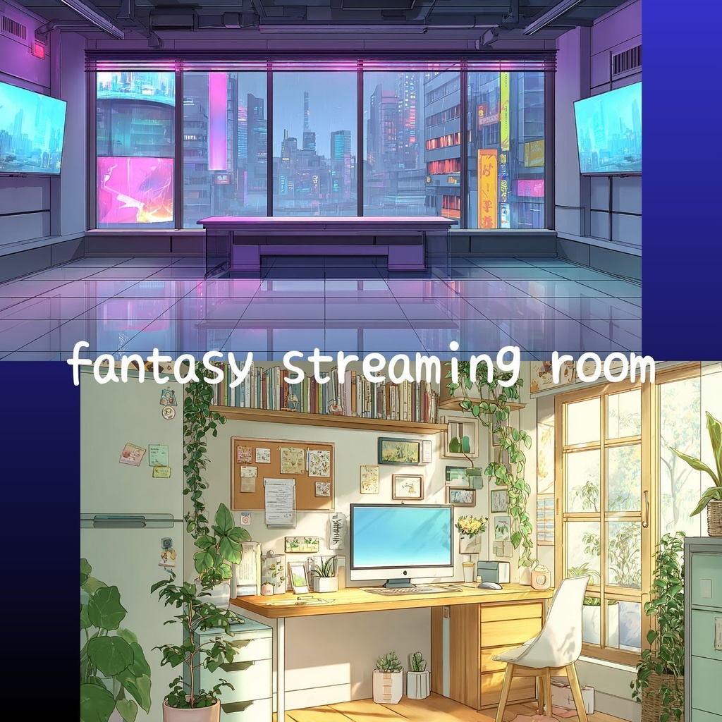 VTuber配信背景|配信部屋コレクション10種|4K配信背景素材