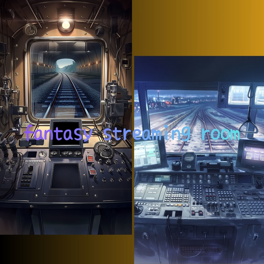 VTuber配信背景|列車運転席ルーム【縦型9:16 / 雑談配信】 博物館