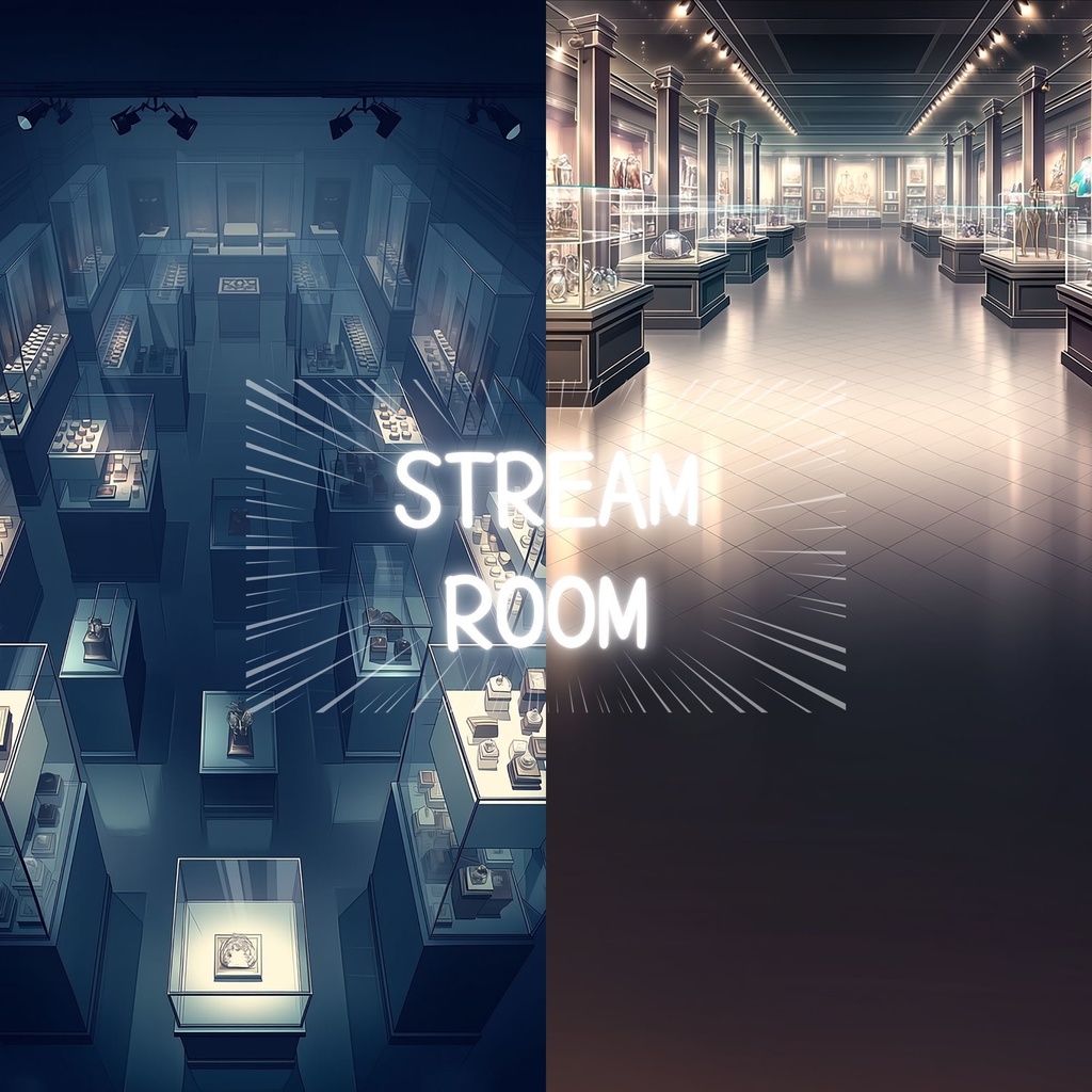 VTuber配信背景|博物館展示ホール【縦型9:16 / 雑談・トーク】