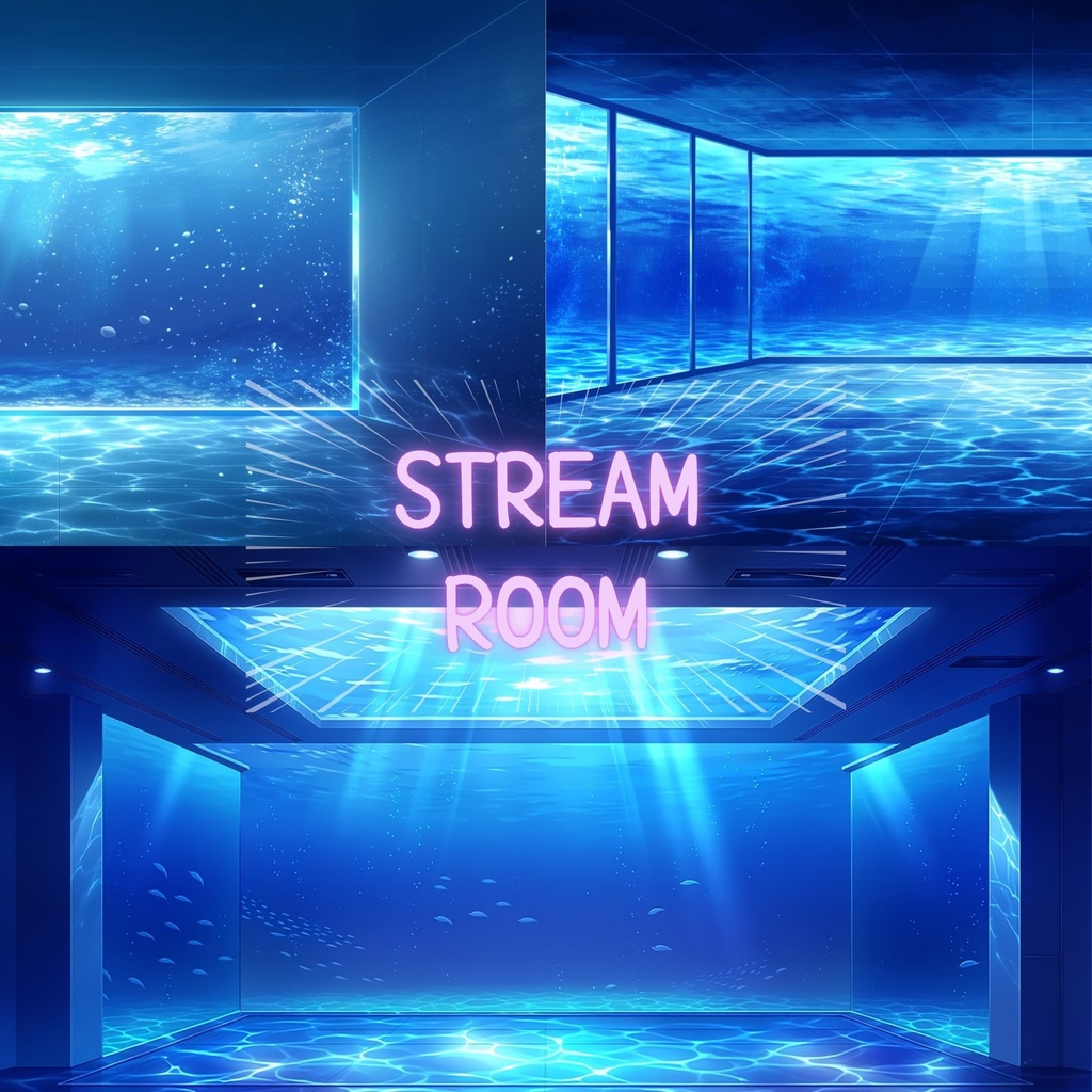 VTuber配信背景|水中ルーム|幻想的配信背景素材 vol.9