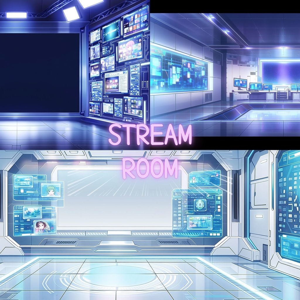 VTuber配信背景|コメント欄風ルーム|配信UI背景素材 Vol.10