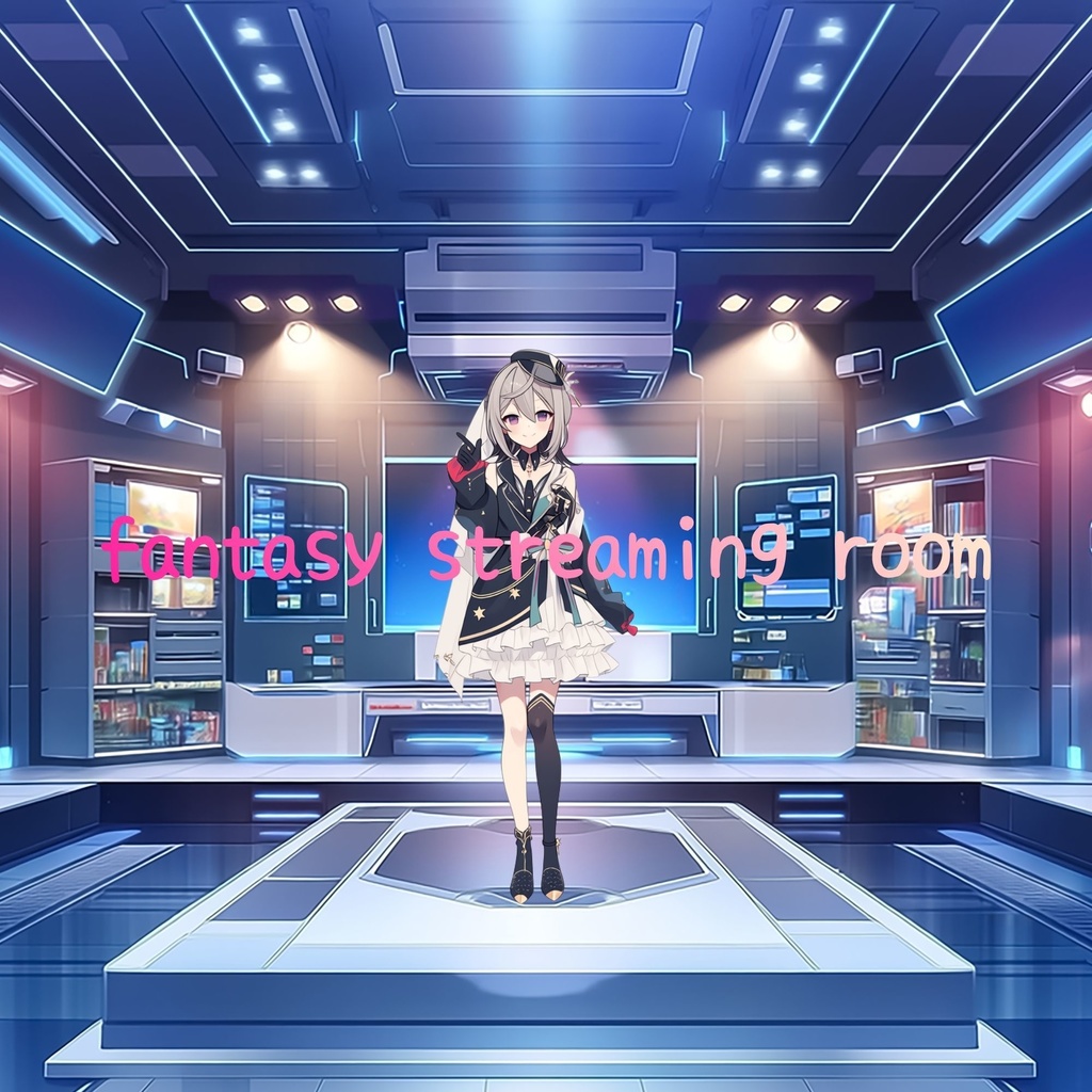 VTuber配信背景|コメント欄風ルーム|配信UI背景素材 Vol.10